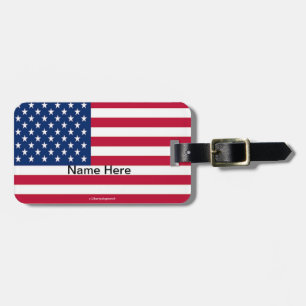 PATRIOTIC LUGGAGE TAGS - CUSTOMIZABLE - ADD NAME