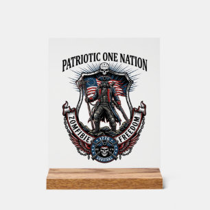 Patriotic Mad Road 1776 Warrior Zombie Apocalypse  Acrylic Sign