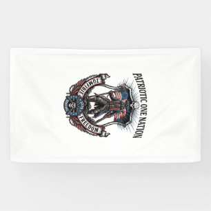 Patriotic Mad Road 1776 Warrior Zombie Apocalypse  Banner