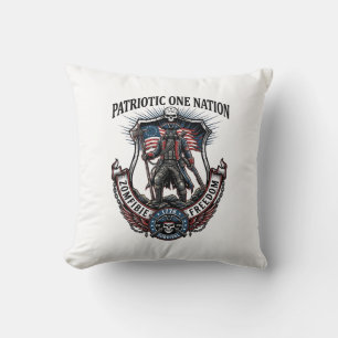 Patriotic Mad Road 1776 Warrior Zombie Apocalypse Cushion