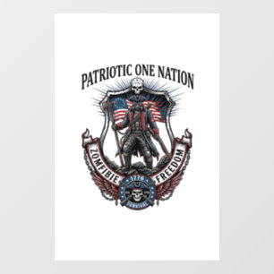 Patriotic Mad Road 1776 Warrior Zombie Apocalypse  Window Cling