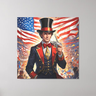 Patriotic Magician Spectacle Canvas Print