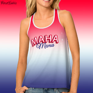Patriotic MAHA Mama Red White Blue Gradient 🇺🇸 Tank Top