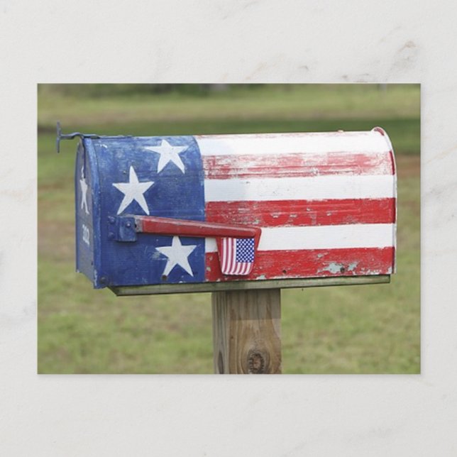 Patriotic Mailbox Post Card (Front)
