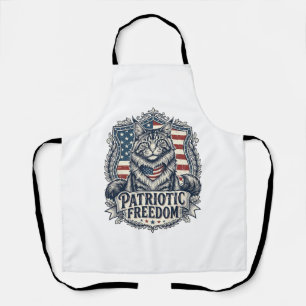Patriotic Maine Coon Cat Apron