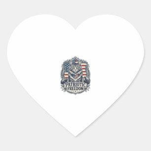 Patriotic Maine Coon Cat Heart Sticker