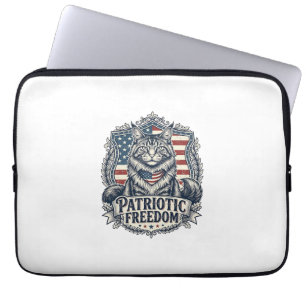 Patriotic Maine Coon Cat Laptop Sleeve