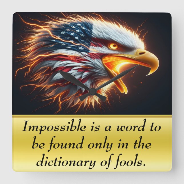 Patriotic Majesty Square Wall Clock (Front)