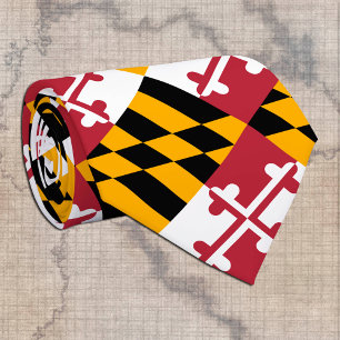 Patriotic Maryland Tie, fashion USA, Maryland Flag Tie