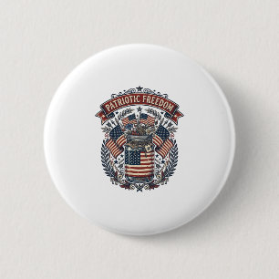 Patriotic Mason Jar Country Life 6 Cm Round Badge