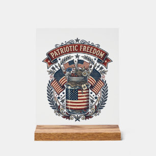 Patriotic Mason Jar Country Life Acrylic Sign