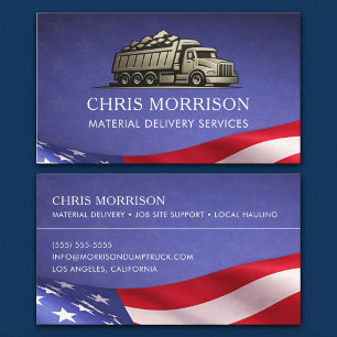 Patriotic Material Delivery Services Truck  Business Card