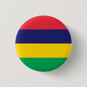 Patriotic Mauritius Flag 3 Cm Round Badge