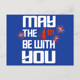 Patriotic May The 4th Be With You Holiday Postcard