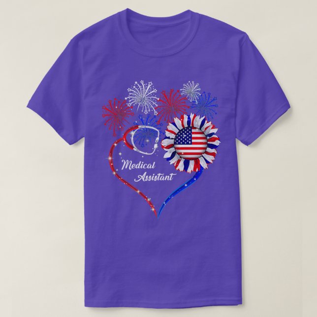 Patriotic Medical Assistant 4th Of July American F T-Shirt (Design Front)