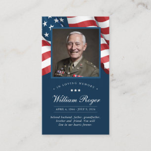 Patriotic Memorial Card Prayer Card