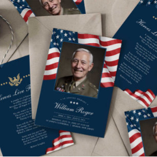 Patriotic Memorial Card Thank You Card