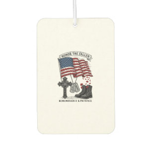 Patriotic Memorial Cross Boots Poppy Flag Shirt_1 Car Air Freshener