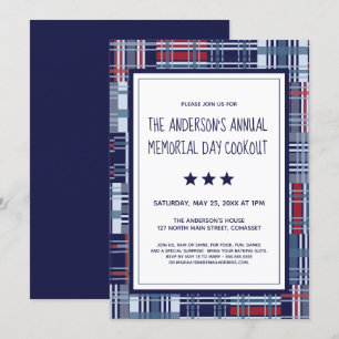 Patriotic, Memorial Day, Summer, Cookout Invite