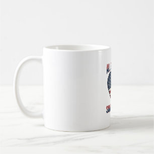 Patriotic Memorial Heart Ribbon Veteran Shirt Desi Coffee Mug