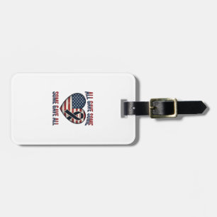 Patriotic Memorial Heart Ribbon Veteran Shirt Desi Luggage Tag