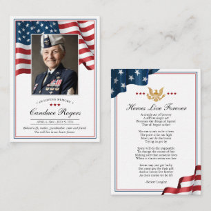 Patriotic Memorial Prayer Card