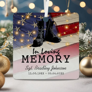 Patriotic Memorial Soldier Photo Metal Tree Decoration