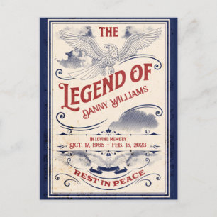 Patriotic Memorial Veteran Funeral Invitation Post Postcard