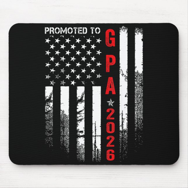 Patriotic Mens Promoted To G Pa Est 2026 First Tim Mouse Mat (Front)