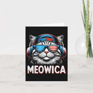 Patriotic Meowica 4th Of July Cat American Flag Us Card