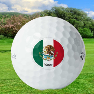 Patriotic Mexican Flag Golf Balls, Eagle, Mexico Golf Balls