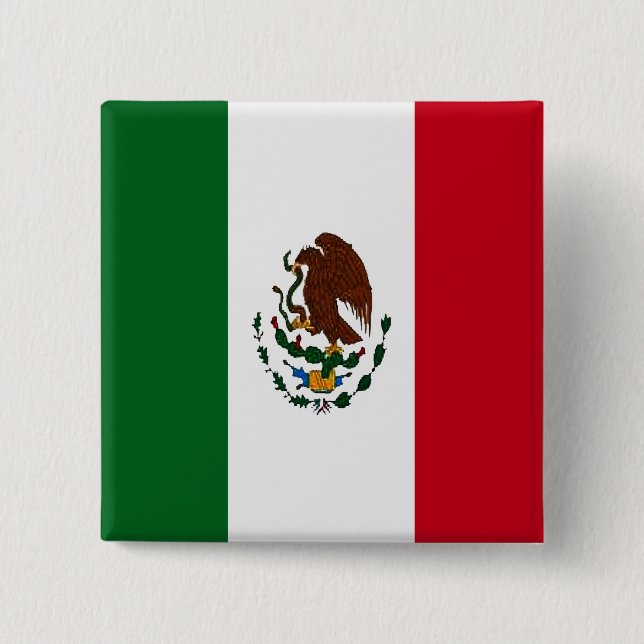 Patriotic Mexico flag 15 Cm Square Badge (Front)