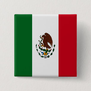 Patriotic Mexico flag 15 Cm Square Badge