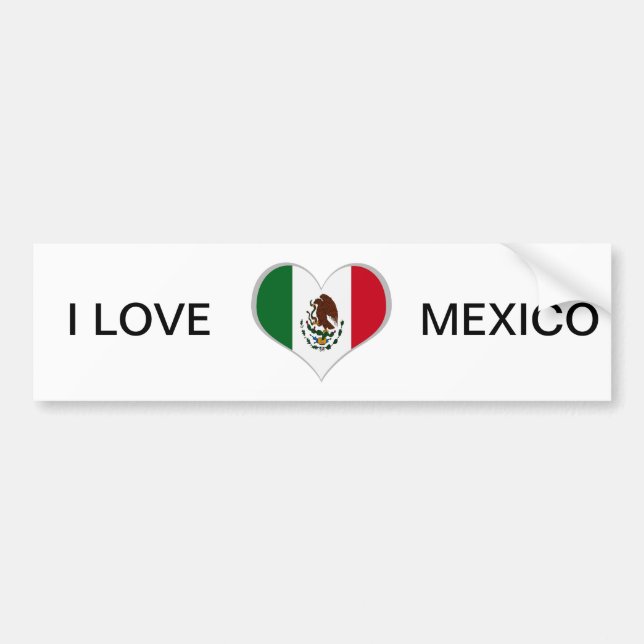 Patriotic Mexico flag heart Bumper Sticker (Front)