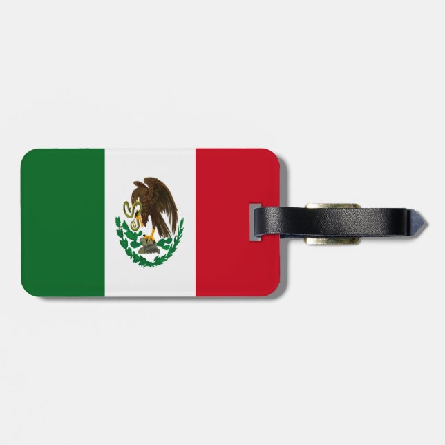 Patriotic Mexico flag Luggage Tag (Back Horizontal)
