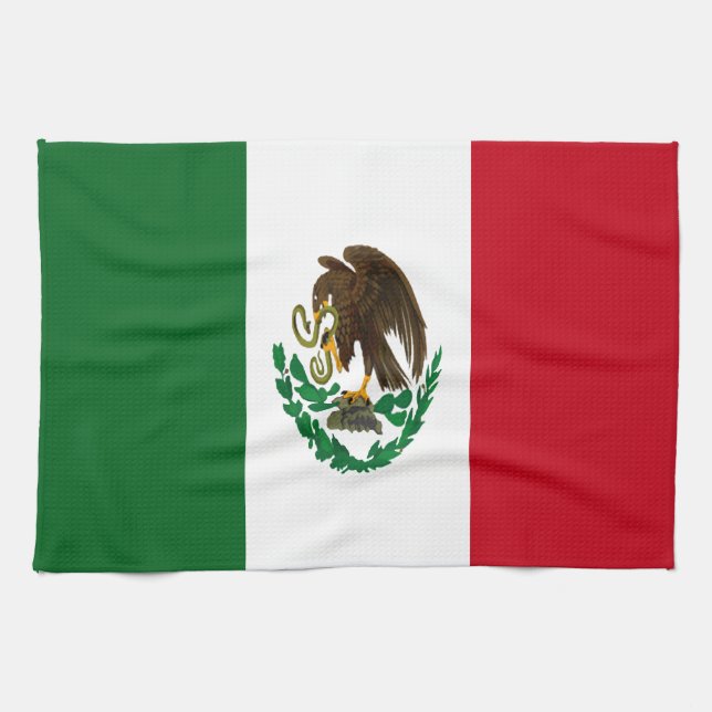 Patriotic Mexico flag Tea Towel (Horizontal)