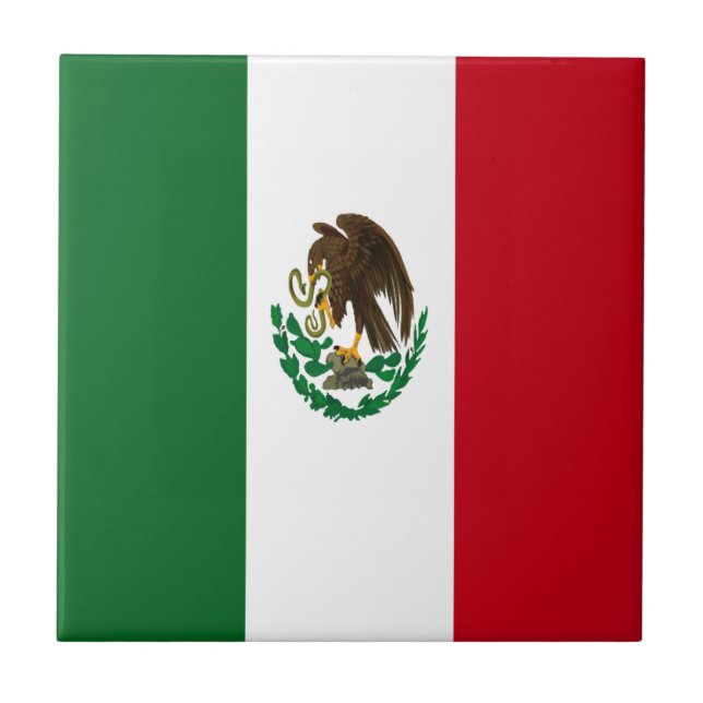 Patriotic Mexico flag Tile (Front)