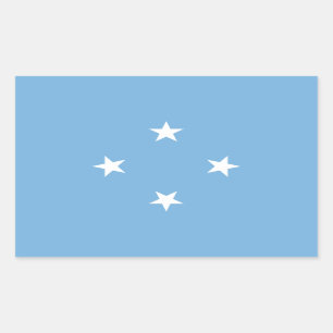 Patriotic Micronesia Flag Rectangular Sticker