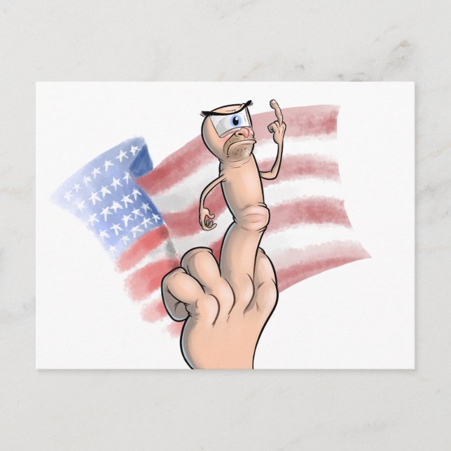 Patriotic Middle Finger Postcard (Front)