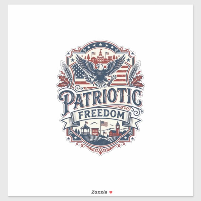 Patriotic Midwest Small Town Pride Vector Graphic  (Sheet)