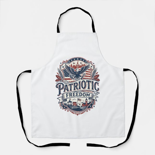 Patriotic Midwest Small Town Pride Vector Graphic  Apron (Front)