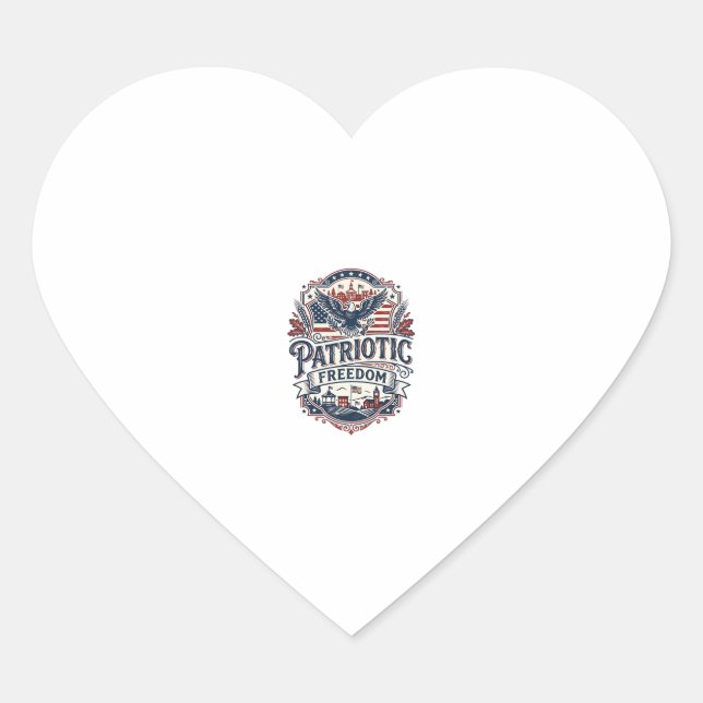 Patriotic Midwest Small Town Pride Vector Graphic  Heart Sticker (Front)