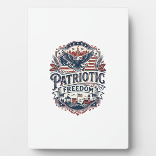 Patriotic Midwest Small Town Pride Vector Graphic Plaque