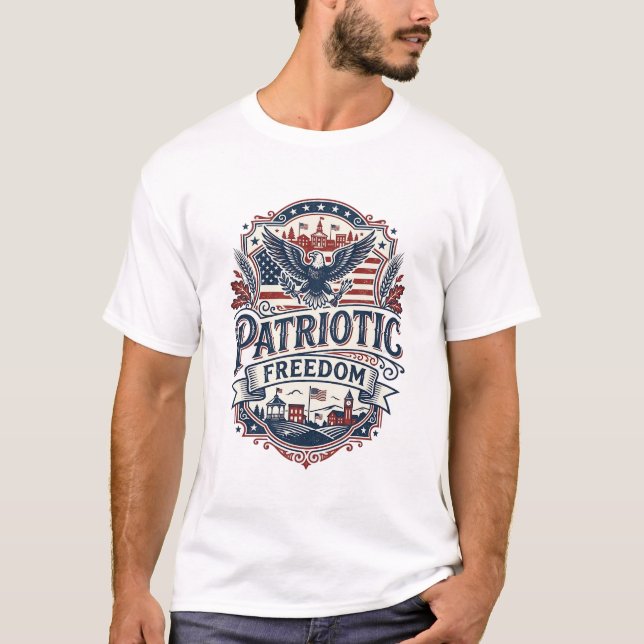 Patriotic Midwest Small Town Pride Vector Graphic  T-Shirt (Front)