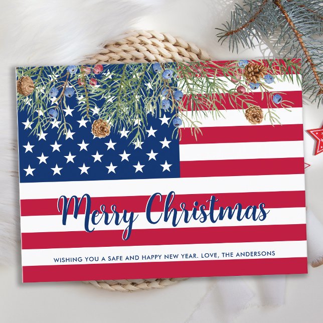 Patriotic Military American Flag Christmas Card (Creator Uploaded)