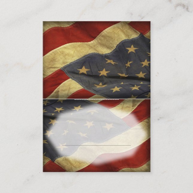 Patriotic Military American Flag Place Card (Front)
