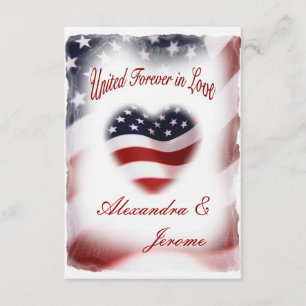 PATRIOTIC Military American Flag Wedding Invitation