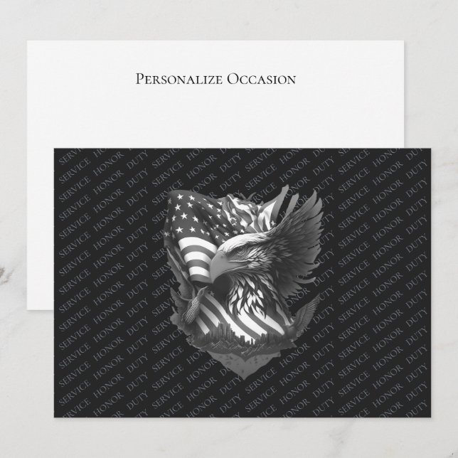 Patriotic Military Appreciation Thank You Veterans Holiday Card (Front/Back)