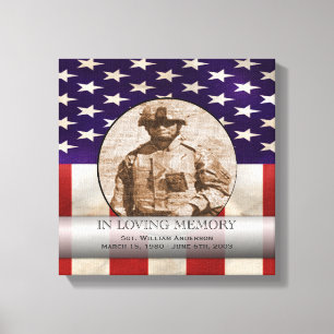 Patriotic Military Custom Personalised Memorial Canvas Print