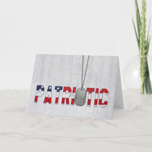 Patriotic military dog tags card